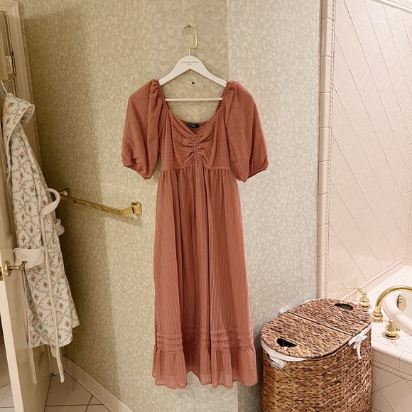 Worth Collective Bronte Midi Dress in Pink Sand Small NWT - Bump Friendly - Picture 6 of 8